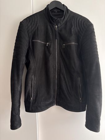 Schwarze Lederjacke Grösse 50