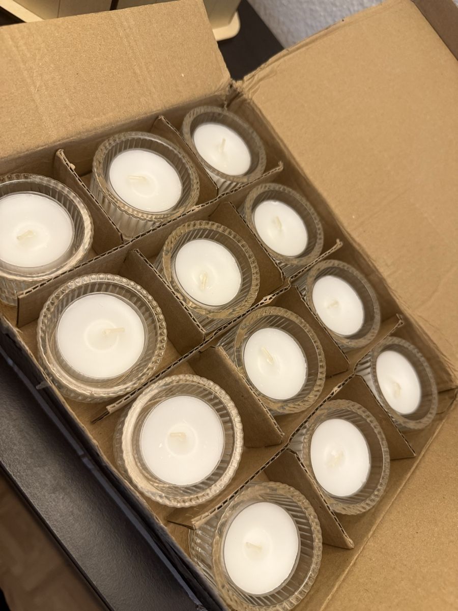 Candele: Kerzengläser mit Kerze – Nuovo e nell'imballaggio originale da Horgen venduto da smaally