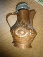 Kanne Kupfer floral gemustert mit Deckel Vintage Zustand ...