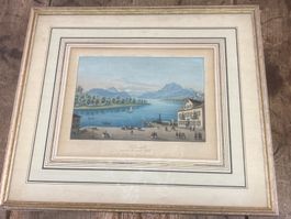 Alte Ansicht Küsnacht Rigi Dampfschiff
