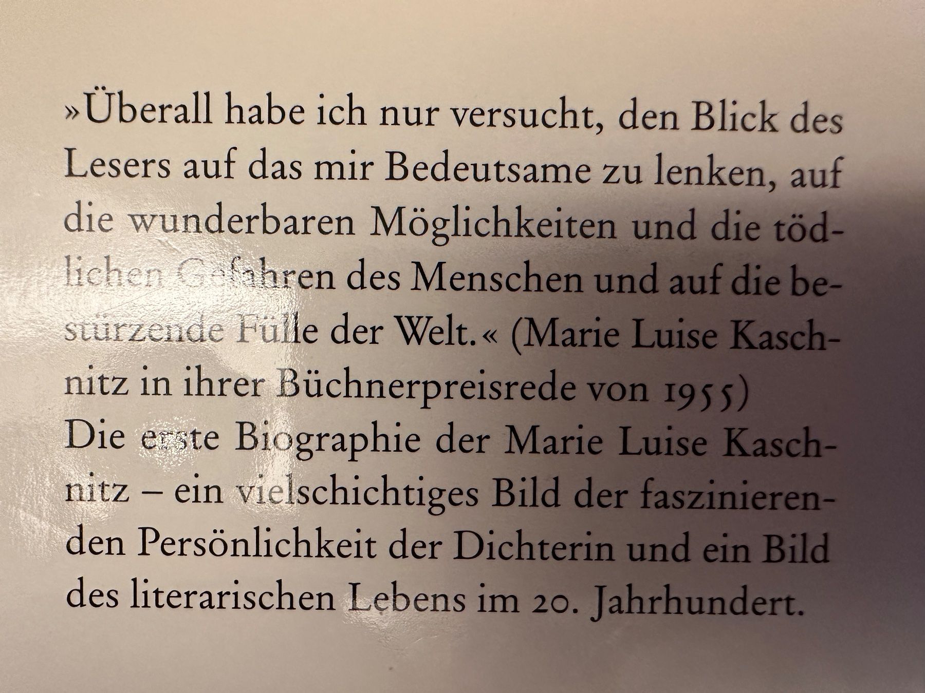 Libri: Dagmar von Gersdorff: Marie Luise Kaschnitz. Eine Biographie – Usato da Zürich venduto da allp 9