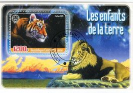 Block "Tiger & Löwe". Zentralafrikanische Republik