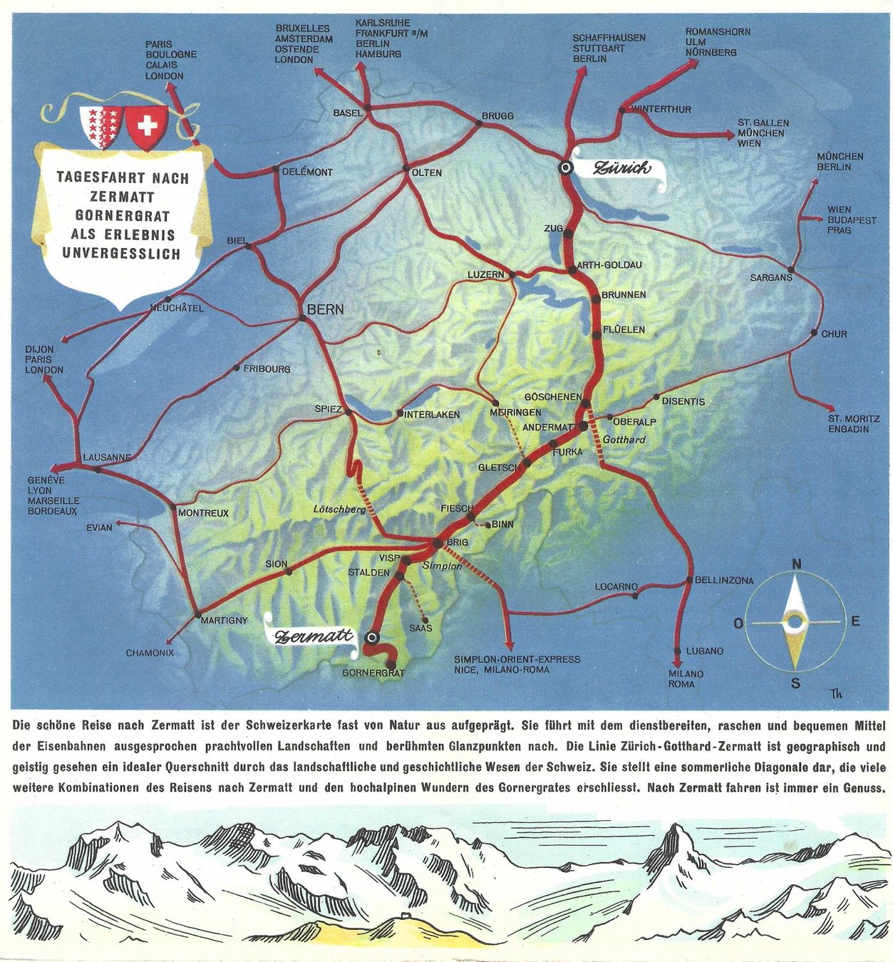 Documenti: Zermatt, altes Werbeprospekt, – Nuovo (secondo la descrizione) da Wildhaus venduto da Brunphil 1