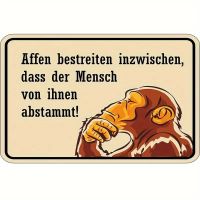 🐒 Witziges Metallschild: "Affen bestreiten inzwischen... 🐒