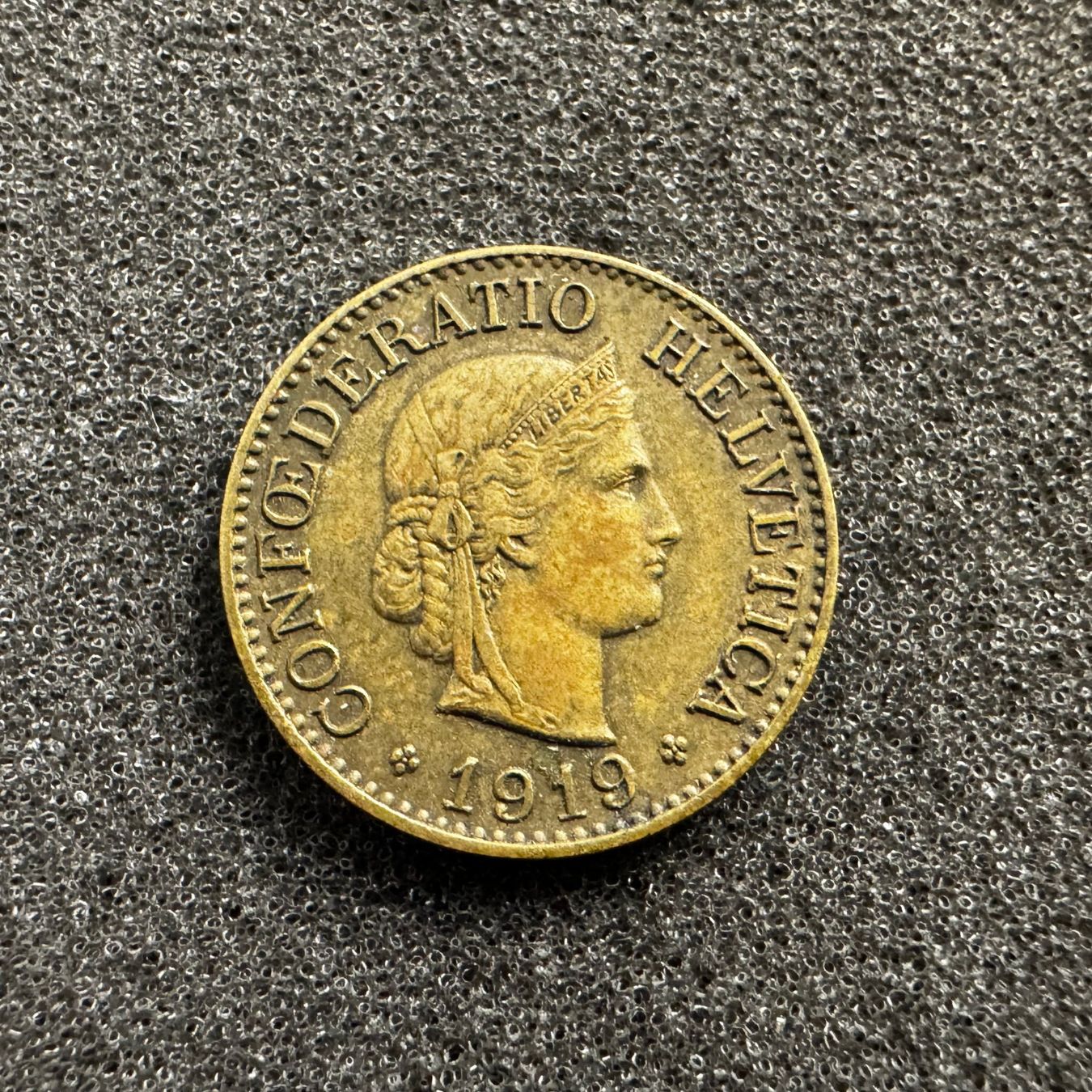 Tutti le monete: 10 Rappen Schweiz Messing 1919 – Usato da Reitnau venduto da tb-muenzen