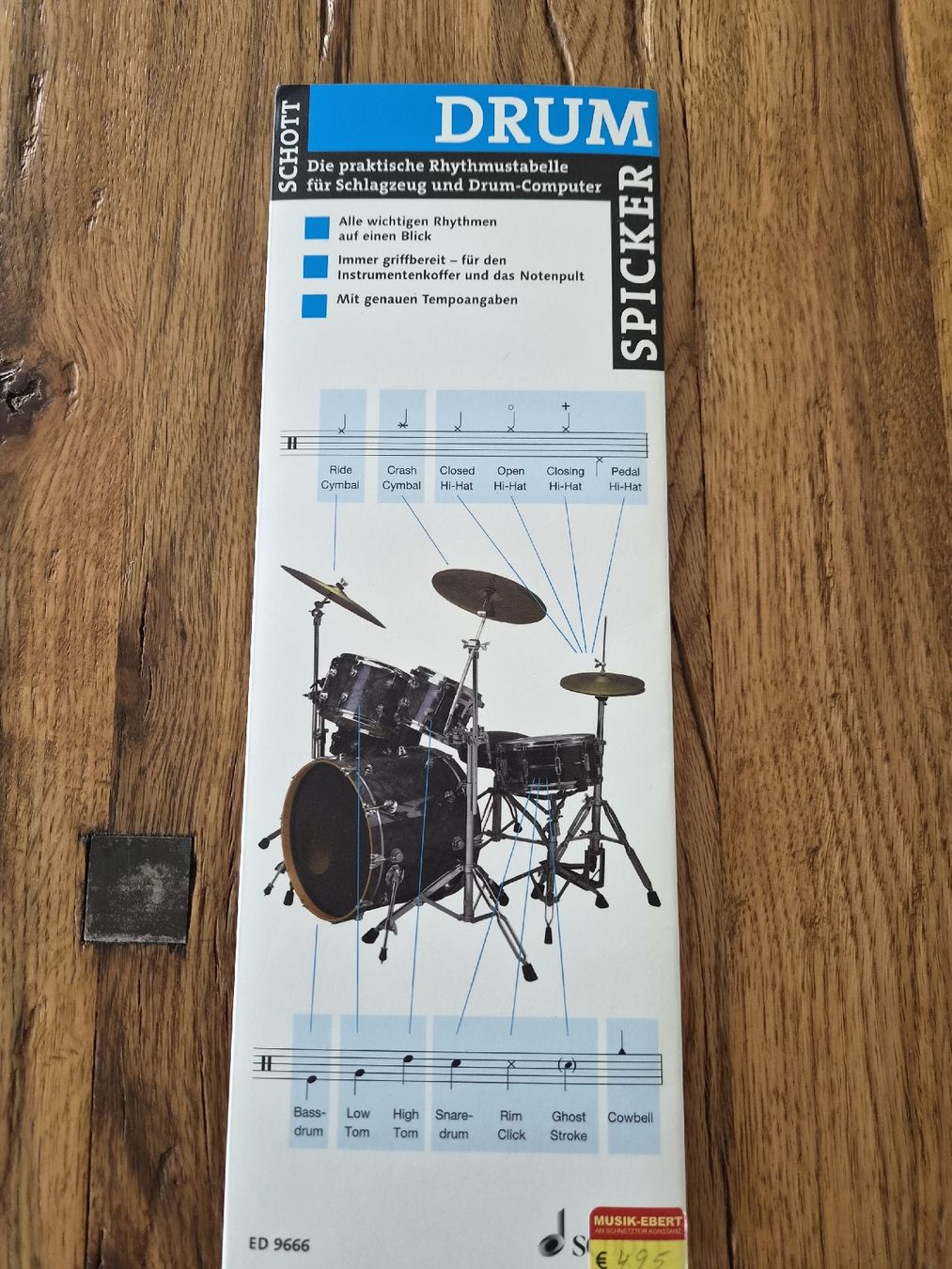 Musikinstrumente: Schlagzeug Rhythmustabelle Drum Sticker – Neu (gemäss Beschreibung) aus Zofingen von Tinpan