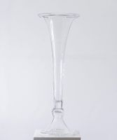 Glas Vase klar Glasstiel geschwungen guter Zustand