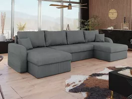 Neuwertiges Ecksofa Comfivo Melissa II (Cord Grau)