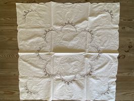 Weisse Stickerei Tischdecke Spitze Vintage Landhaus Shabby C