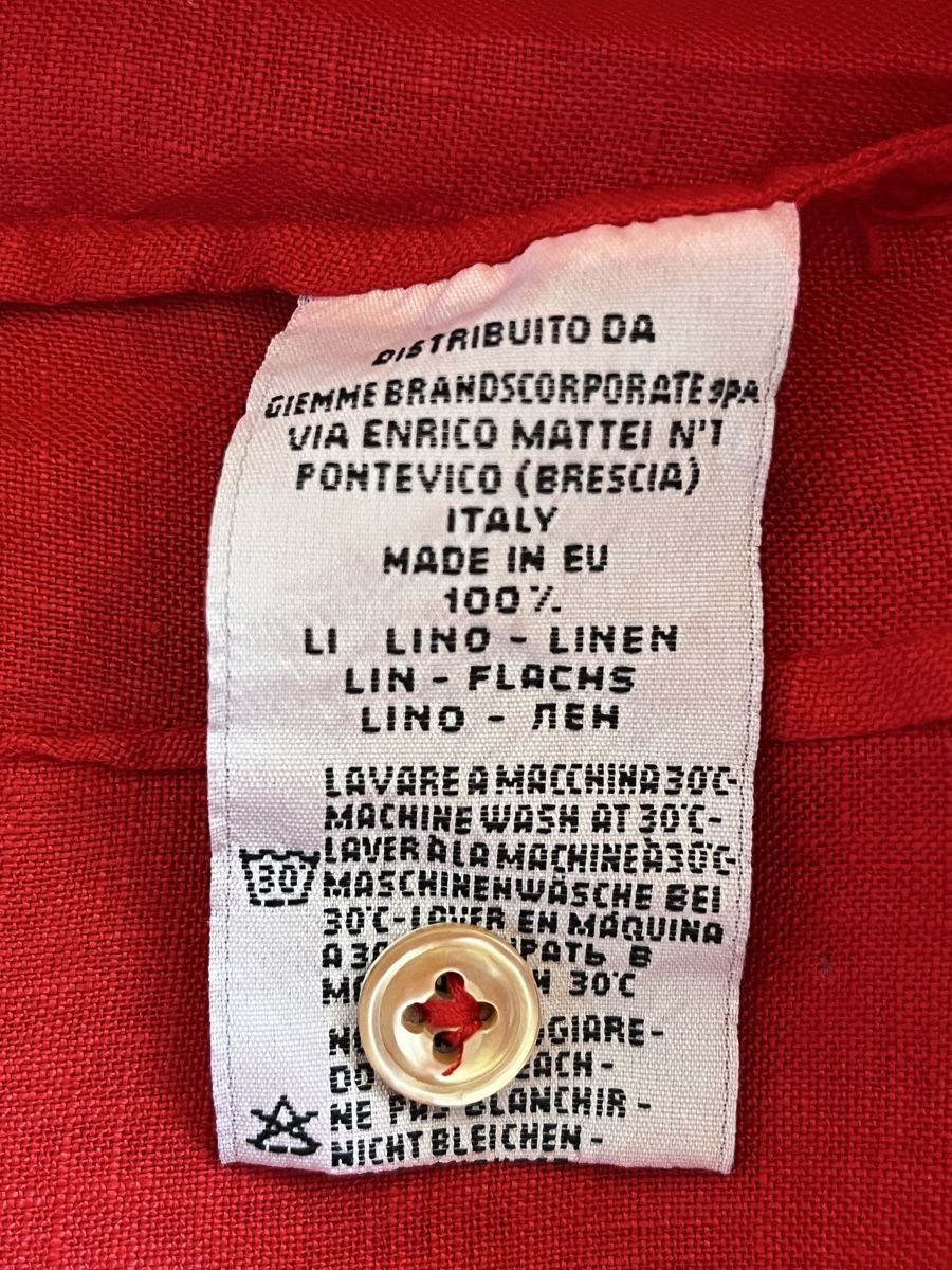 Chemisiers: Hemdbluse Caliban rot Leinen Gr. 34  – D'occasion à Zürich par Kleanthy 3