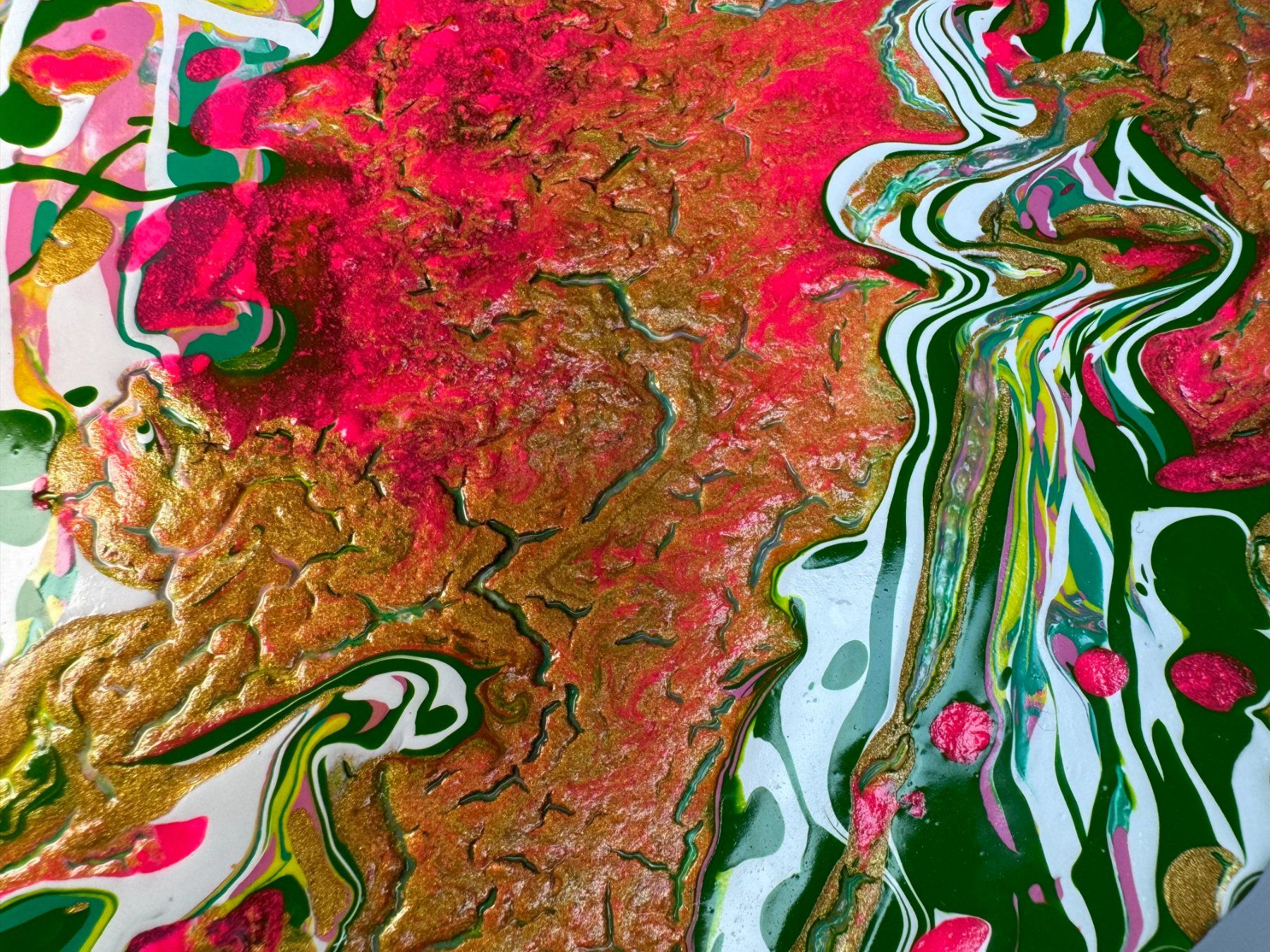 Dipinti: Acryl-Flüssigmalerei, kreisförmig – Usato da Schlieren venduto da MayaSheng1983 1