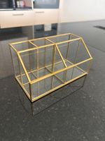 Goldiger Büro-Organizer aus Glas, neuwertig, Top Zustand!