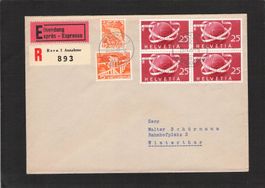 R-Brief Bern-Winterthur , SBK Nr.295 im Block, 26.lX.1949