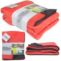 Flauschige Wendedecke, Kuscheldecke koralle/anthrazit 200x15