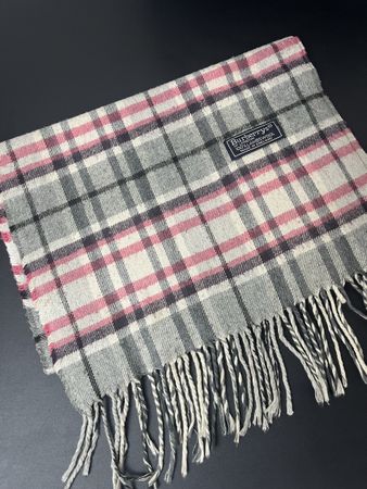 Echarpe Burberry authentique carreaux gris rose