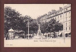 GENEVE - Place et Fontaine des Alpes - CPN