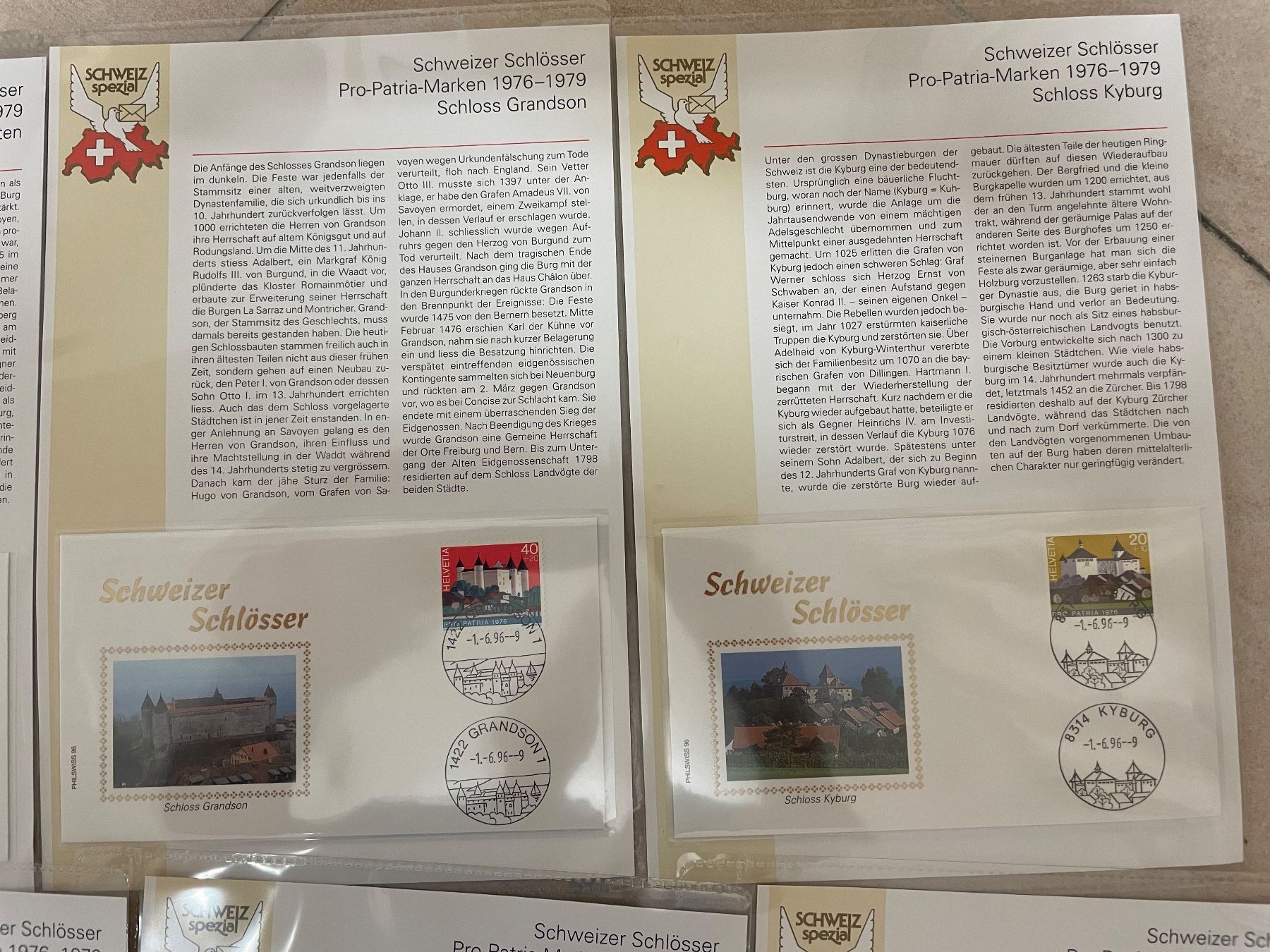 Alle Briefmarken: 16 châteaux, auf Deutsch – Gebraucht aus Sonceboz-Sombeval von Comment2 8