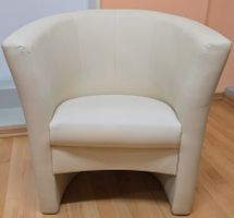 Loungesessel, bequemer Stuhl, Clubsessel Kunstleder beige