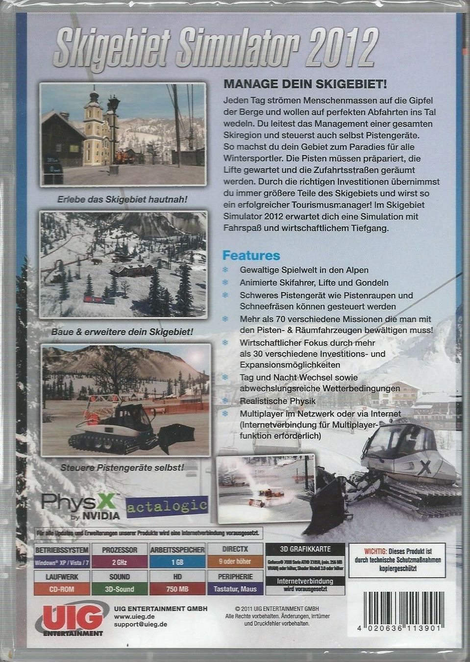 Spiele: Skigebiet Simulator 2012 (PC, DVD-Box) Neu & Verschweisst – Neu und originalverpackt aus Bad Säckingen von ms-spiele-keys 1