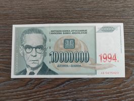 Jugoslawien 10'000'000 Dinara 1994, unc. !!!!!