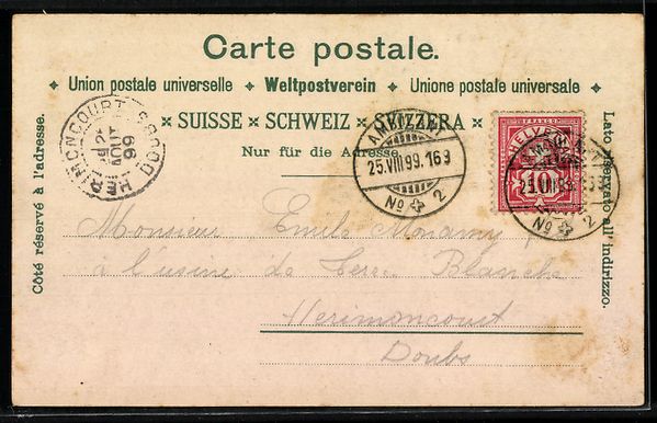 Cartes postales: Litho Neuchâtel, Vue générale, Place  – D'occasion à Berlin par bartko-reher 1
