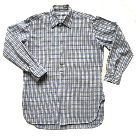 Herrenhemd Gr. 40 Hemd kariert Flanell VINTAGE 1950s