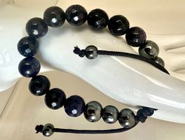 UNISEX & NEU: ARMBAND - NACHTBLAUER GOLDFLUSS & HÄMATIT