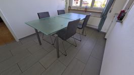 Esstisch Glas 90x190/245