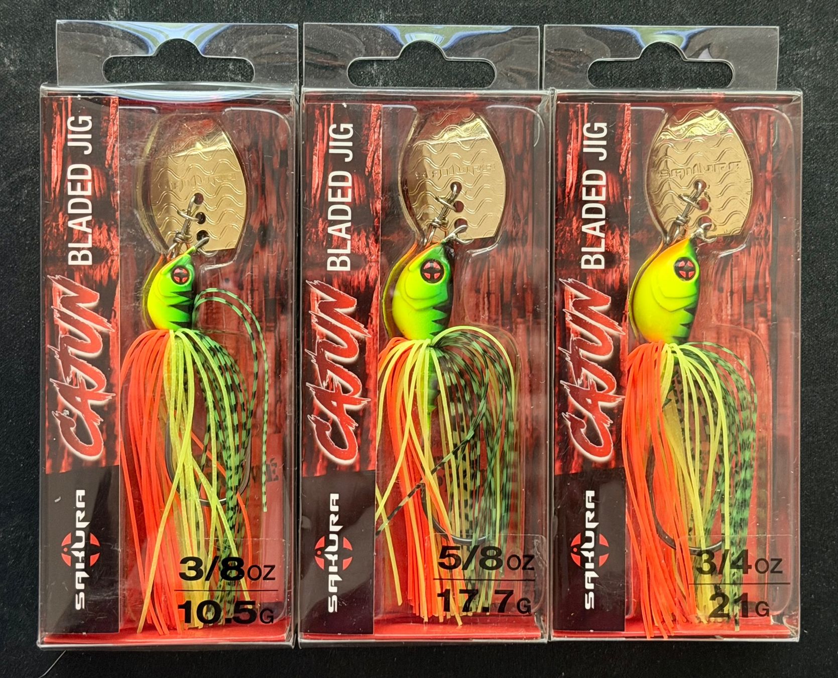 Köder: Sakura CAJUN Chatterbait 3er Mix-Set 11 - 10.5gr - 21gr – Neu und originalverpackt aus Widnau von Fishingtackle_Oggy