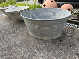 Zink Zuber Wanne Bottich Gelte alt antik 65 Liter Vintage