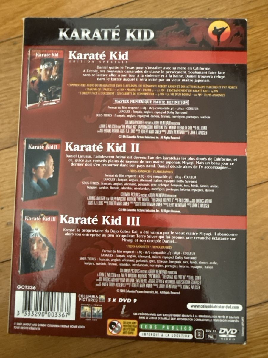Tutti i DVDs: Karate Kid - Collection 3 DVD - Comme neuf! – Usato da Aigle venduto da pat_z2c2 1