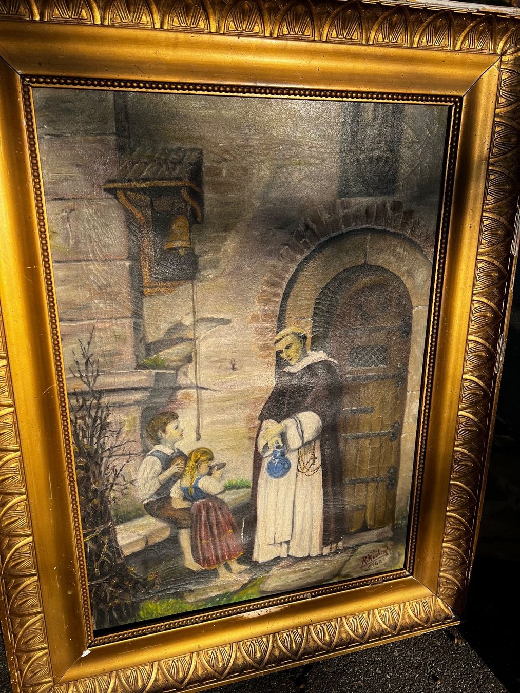 Dipinti: Ölbild Gemälde Münch Kloster Zisterzienser – Usato da Riehen venduto da MaestroImperatore