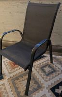 Gartenstühle 2er Set dunkelgrau Metall Textil Sitzfläche