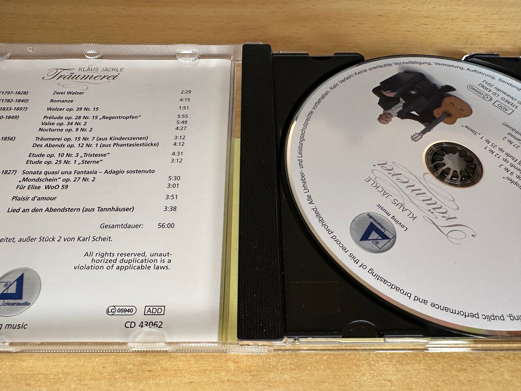 CD: Klaus Jäckle - Träumerei – Usato da Rikon im Tösstal venduto da Alpenmutz 2