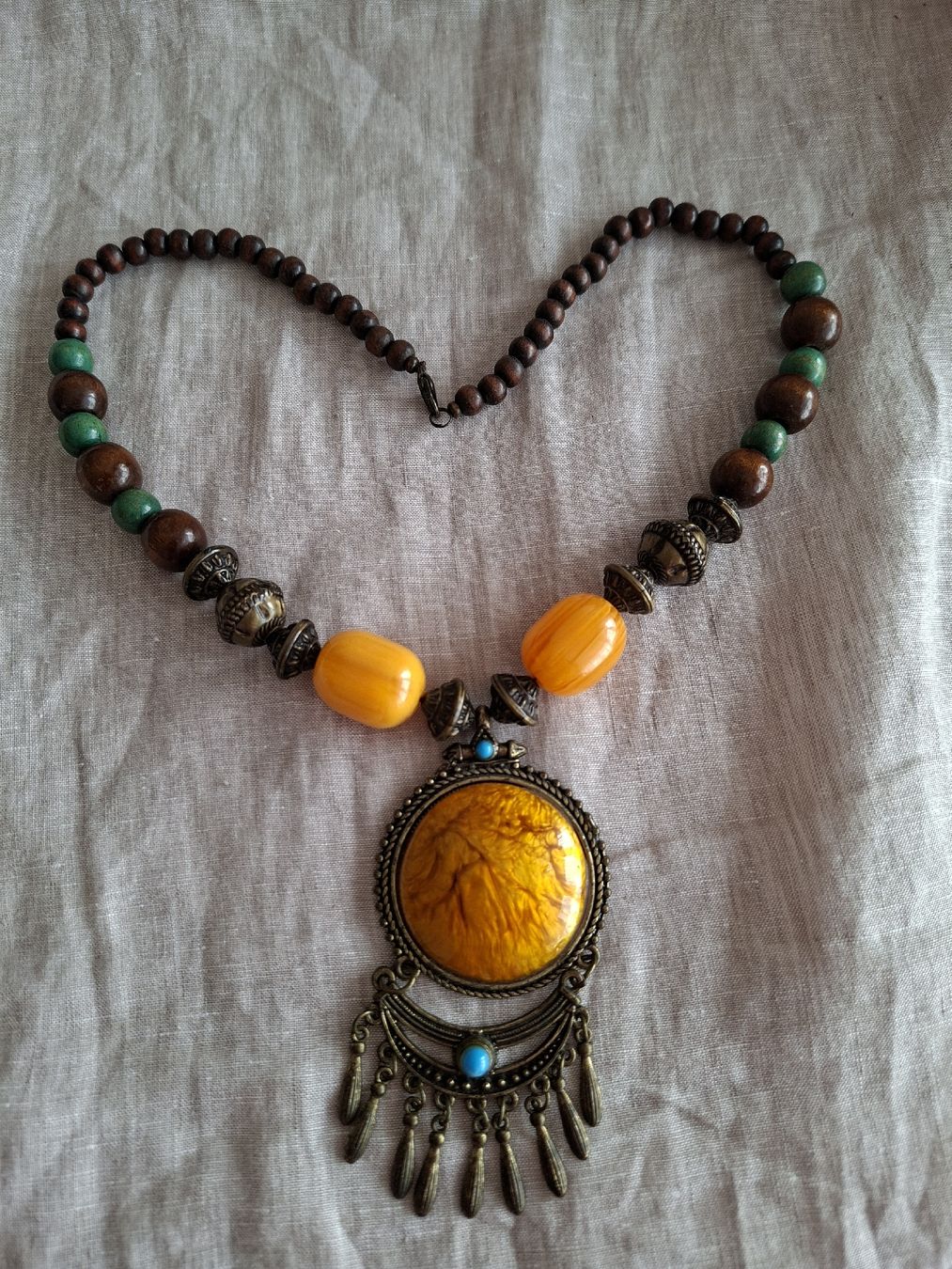 Catenine: Collier Bohème Statement à Grand Pendentif Ambre – Nuovo (secondo la descrizione) da Lutry venduto da Sim_Sta 6