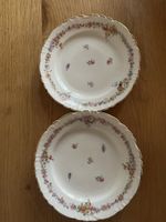 2x Antik KPM Waldenburg Porzellanteller Blumen – ca. 1855+
