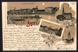 Litho Basel, Gross-Basel und die Fähre,