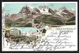 Litho Kleine Scheidegg, Panorama der Wen