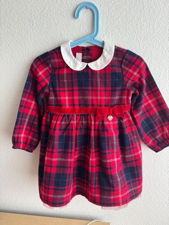 Winterliches Karo-Kleid von Chicco Gr. 86, Neuwertig