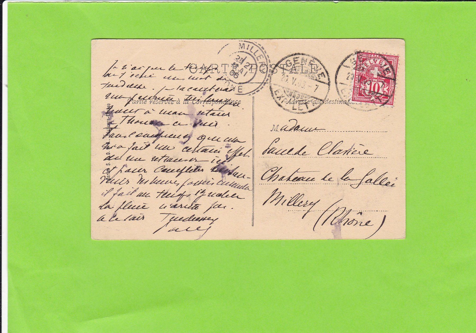 Cartes postales: Genève-1906 – D'occasion à St. Peterzell par neckertal 1