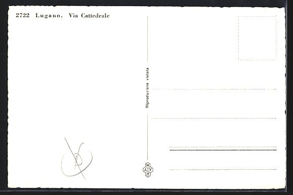Cartoline postali: Lugano, Via Cattedrale mit Geschäften – Usato da Berlin venduto da bartko-reher 1
