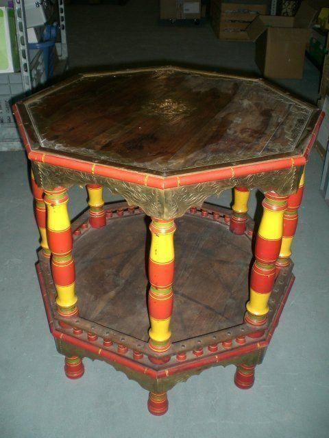 Tavoli: Orientalischer Tisch Messing/Holz Teetisch Indisch antik – Usato da Kloten venduto da Euroasia