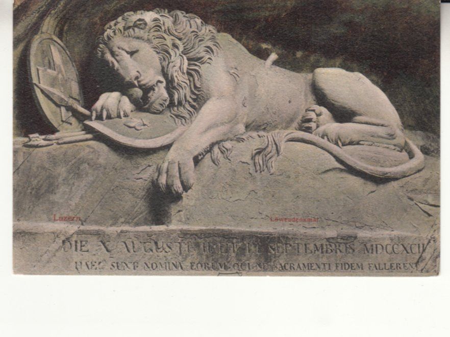 Cartoline postali: Luzern Löwendenkmal ca. 1930, Goetz – Usato da Bürglen TG venduto da StampGraf