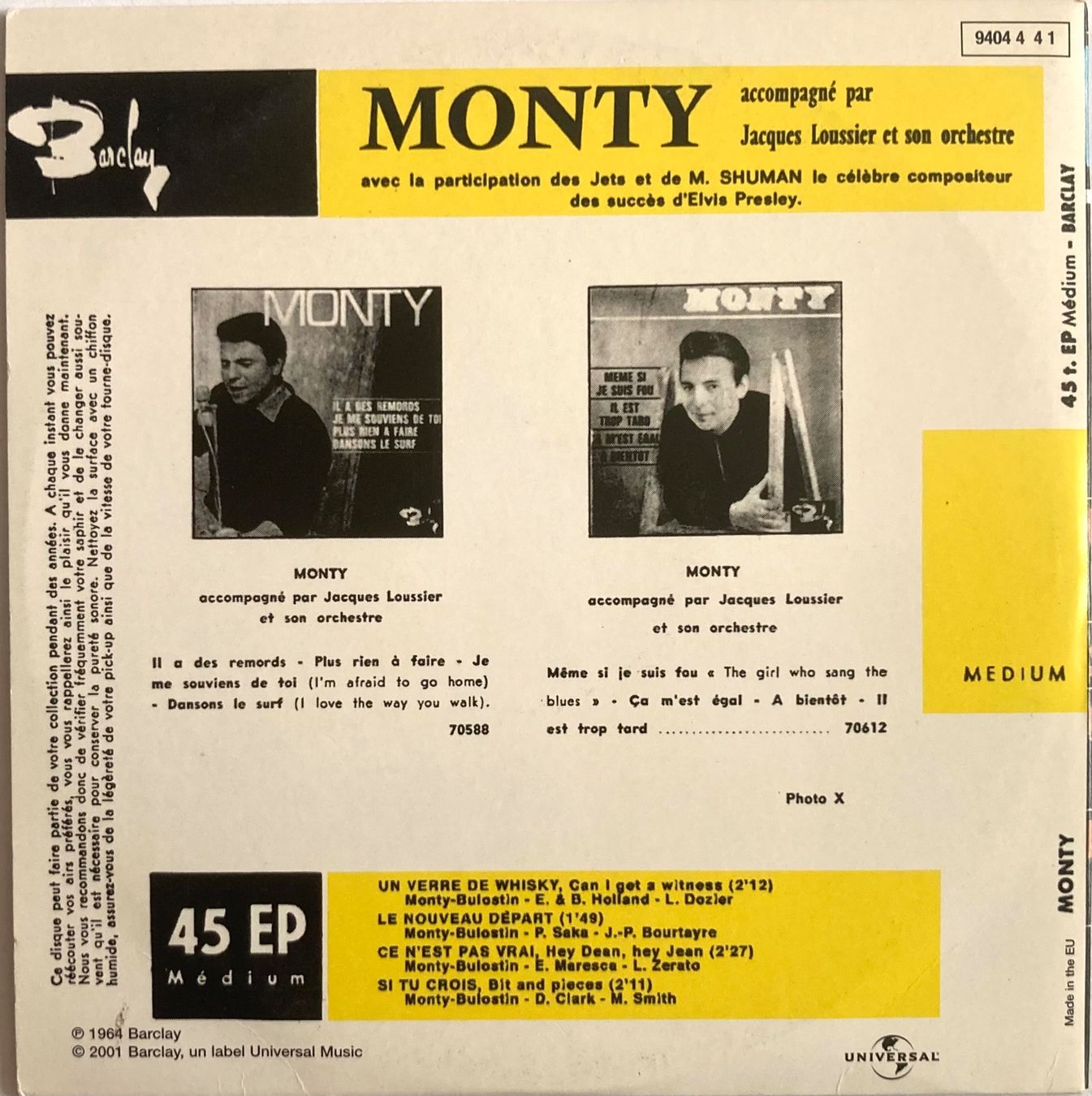 CDs: MONTY - UN VERRE DE WHISKY – Gebraucht aus Poliez-Pittet von Newtown-Records 1