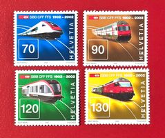 SONDERMARKE SATZ 1047 - 1050 100 JAHRE SBB 2002** POSTFRISCH