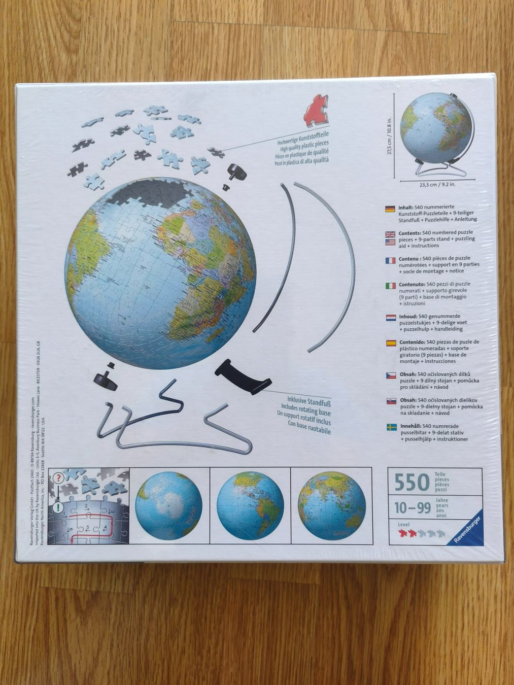 Ravensburger Puzzle: Ravensburger 3D Puzzle Globus 540 Teile neu – Nuovo e nell'imballaggio originale da Zumikon venduto da Kuegelsche 1