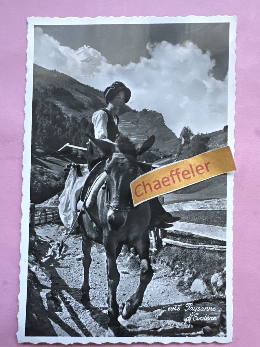 Cartoline postali: 1958  6948 Paysanne di Evoléne – Usato da Zürich venduto da Chaeffeler