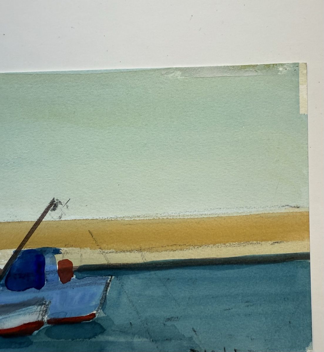 Dipinti: Emil Hungerbühler Aquarell Boote Küste signiert – Usato da Chur venduto da CJ340 3