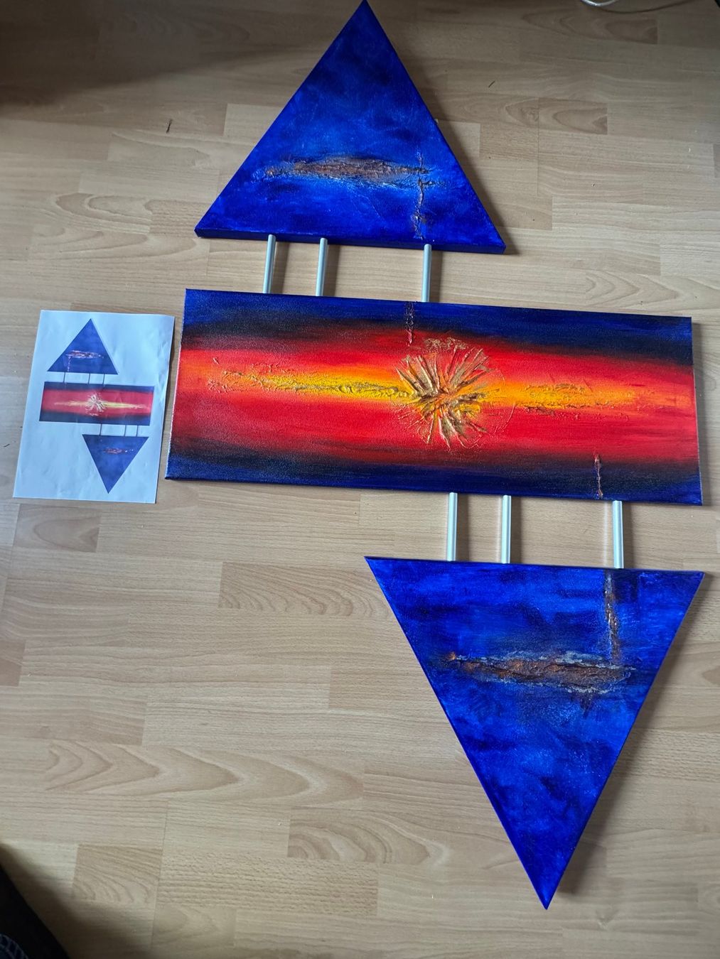 Gemälde: Bildkomposition "Magicblue2008" Oel-Relief Leinwand signiert – Gebraucht aus Fribourg von tschjoly 8