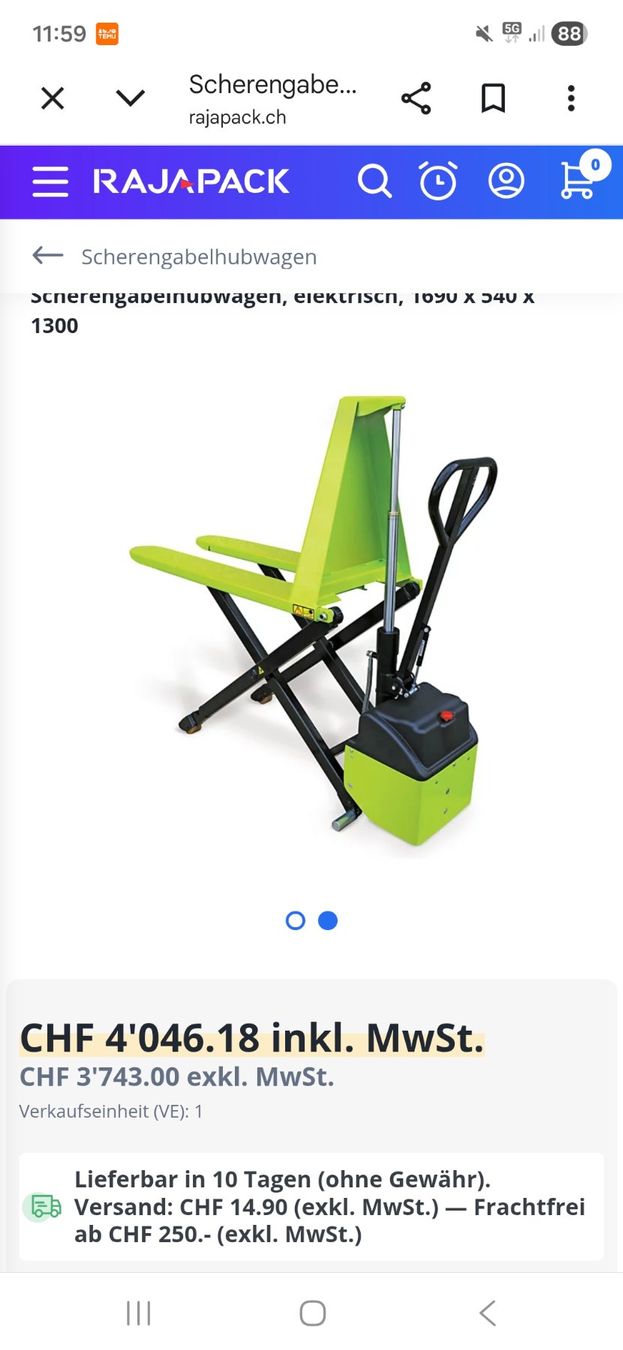 Carrelli elevatori e a forche: Scheren-Hubwagen – Usato da Walde AG venduto da franzine 5